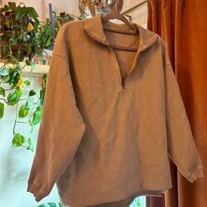 Aerie Tan V-Neck Sweater
